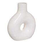 Vase Wanif ceramic in white color 17x7x19.5cm