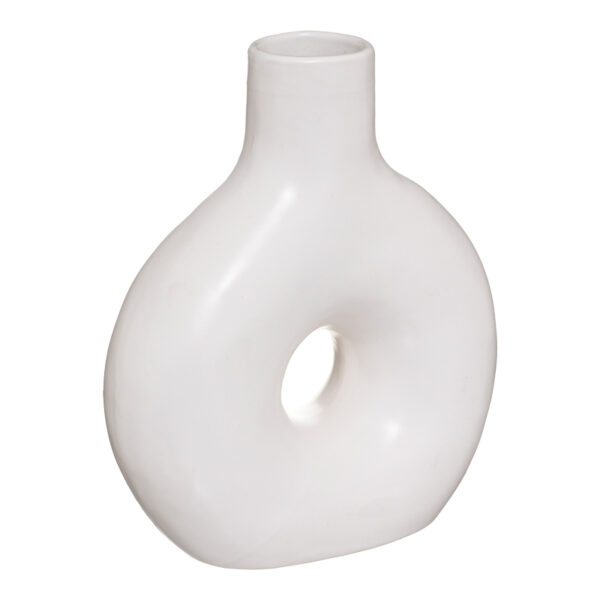 Vase Wanif ceramic in white color 17x7x19.5cm