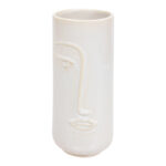 Vase Facebo ceramic in white-beige color D11x25cm