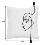 Deco cushion with fringes Cuten in ivory color 40x40cm - Image 2