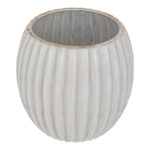 Vase Ferdan ceramic in white-beige color D19x18cm