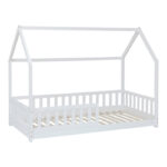 Children's bed Sleepy type Montessori pine wood in white color 90x190cm