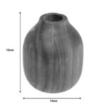 Vase Strezio ceramic in natural-walnut color D10x12cm - Image 2