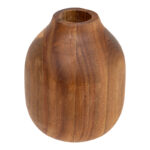 Vase Strezio ceramic in natural-walnut color D10x12cm