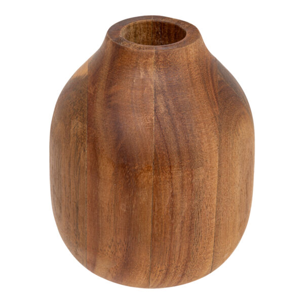 Vase Strezio ceramic in natural-walnut color D10x12cm