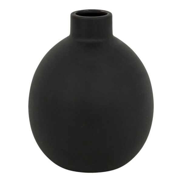 Vase Rianzo ceramic in black color D14.5x18cm
