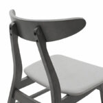 Dining set Benson - Orlean 5pcs 80x80x75cm in rustic grey - grey fabric - Слика 6