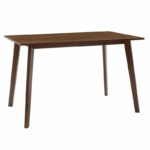 Dining set Benson - Toto 5pcs 120x75x75cm in walnut - beige fabric - Image 4