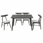 Dining set Benson - Orlean 5pcs 120x75x75cm in rustic - grey  fabric - Слика 2