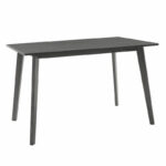 Dining set Benson - Toto 5pcs 120x75x75cm in rustic grey - grey fabric - Слика 4