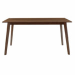 Dining set Benson - Toto 7pcs 150x90x75cm in walnut - beige fabric - Image 3