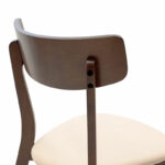 Dining set Benson - Toto 7pcs 150x90x75cm in walnut - beige fabric - Image 5