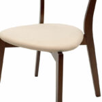 Dining set Benson - Toto 7pcs 150x90x75cm in walnut - beige fabric - Image 6