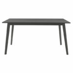 Dining set Benson - Toto 7pcs 150x90x75cm in rustic grey - grey fabric - Слика 3