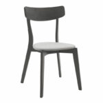 Dining set Benson - Toto 7pcs 150x90x75cm in rustic grey - grey fabric - Слика 4