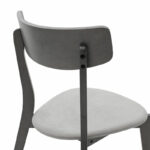 Dining set Benson - Toto 7pcs 150x90x75cm in rustic grey - grey fabric - Слика 5