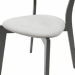 Dining set Benson - Toto 7pcs 150x90x75cm in rustic grey - grey fabric - Слика 6