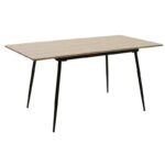 Dining table Shazam-Tania 7pcs polymorphic-opening MDF sonoma-beige 120-160x80x76cm - Image 5