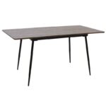 Dining table Shazam-Tania 7pcs polymorphic-opening MDF walnut-dark grey 120-160x80x76cm - Слика 5