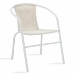 Watson-Obbi garden dining set 3pcs metal white-glass Φ60x70cm - Image 3