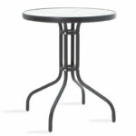 Garden dining set 3pcs Calan-Watson metal black-textilene black D60x70cm - Слика 2