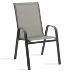 Garden dining set 3pcs Calan-Watson metal black-textilene black D60x70cm - Слика 3