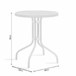 Garden dining set 3pcs Calan-Watson metal white-textilene brown - Слика 5