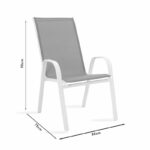 Garden dining set 3pcs Calan-Watson metal white-textilene brown - Слика 6