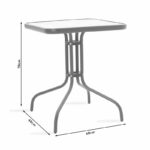 Dining table Watson-Calan set of 3 metal-textilene brown 60x60x70cm - Image 5