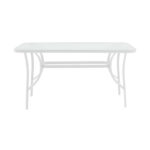 Dining table Ensure-Calan I set of 5 metal white-brown textilene 120x70x70cm - Image 6