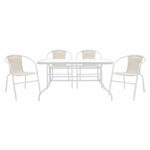 Трпезариски сет 5 парчиња Valor-Obbi сет 5 парчиња метал-пе бел