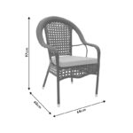 Cellin dining set 7pcs metal-pe rattan brown - Image 5