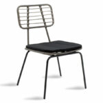 Naoki dining set 7pcs metal black pe gray. - Image 4