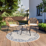 Lounge Gaus-Naoki set 3pcs metal black-pe natural. - Image 2