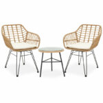 Lounge Gaus-Naoki set 3pcs metal black-pe natural.