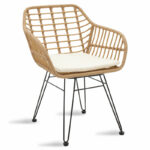 Lounge Gaus-Naoki set 3pcs metal black-pe natural. - Image 4