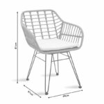 Dining set 3pcs Gaus-Naoki metal black-pe natural. - Слика 6
