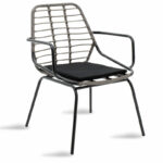 Dining set 3pcs Gaus-Naoki metal black pe gray - Image 3