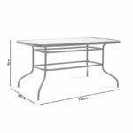 Dining table Ensure-Obbi set 7pcs metal-pe brown - Слика 5