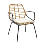 Naoki dining set 3pcs metal black-pe natural. - Image 3