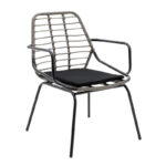 Naoki dining set 3pcs metal black-pe gray. - Слика 3