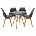 Φοιτητικό πακέτο επίπλων τραπεζαρίας Gaston-Julita σετ 5 τμχ Φ80x73εκ