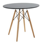 Julita dining table set of 5 in black-natural shade D80x73cm - Слика 2