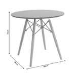 Julita-Gaston dining table set of 5 in natural and black D80x73cm - Слика 4