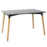 Dining room Natali-Julita set 5pcs black-natural 120x80x76cm - Слика 2