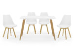 Dining table Natali-Gaston set of 5 pieces white in white-natural shade 120x80x73cm - Слика 2
