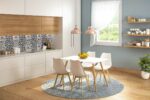 Dining table Natali-Gaston set of 5 pieces white in white-natural shade 120x80x73cm - Слика 3