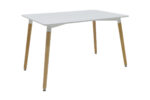 Dining table Natali-Gaston set of 5 pieces white in white-natural shade 120x80x73cm - Слика 4