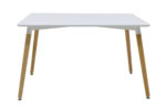 Dining table Natali-Gaston set of 5 pieces white in white-natural shade 120x80x73cm - Слика 5