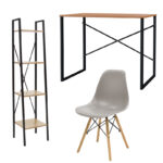 Ramon-Zyn-Julita student office furniture package in gray shade set of 3 pcs